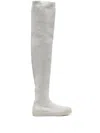 Fabiana Filippi Thigh-high Canvas Boots In Grey
