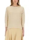 Fabiana Filippi Cotton Jersey Knitwear 3/4 Sleeves In Neutrals