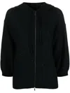 Fabiana Filippi Three-quarter Sleeve Knitted Hoodie In Schwarz