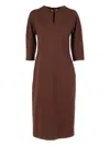 Fabiana Filippi Fitted Midi Dress With Stylish Cutouts In Brown