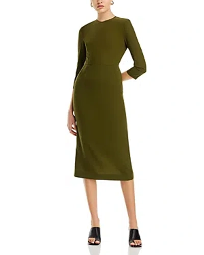 Fabiana Filippi Three Quarter Sleeve Midi Dress In Medium Green