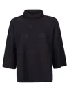 Fabiana Filippi Threequarters Sleeve Turtle Neck Sweater In Blu Inchiostro