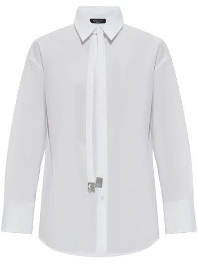 Fabiana Filippi Tie-embellished Shirt In Weiss