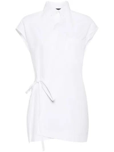 Fabiana Filippi Tie-fastening Cotton Shirt In Weiss