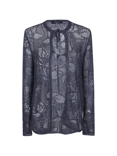 Fabiana Filippi Ribbon Round Neck Cardigan In Black