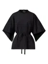 Fabiana Filippi Tie-waist Wide-sleeve Blouse In Black
