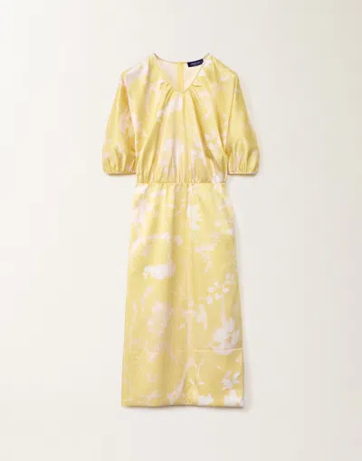 Fabiana Filippi Tilia-print Silk Dress In Yellow