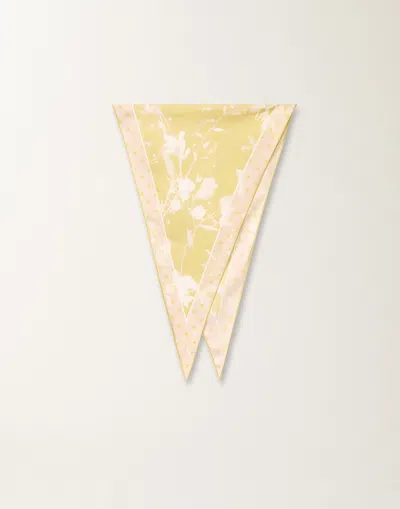 Fabiana Filippi Tilia-print Silk Losange Scarf In Yellow