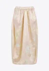 Fabiana Filippi Silk Midi Skirt Floral Pattern In Pink