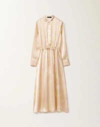 Fabiana Filippi Tilia-print Silk Shirt Dress In Pink