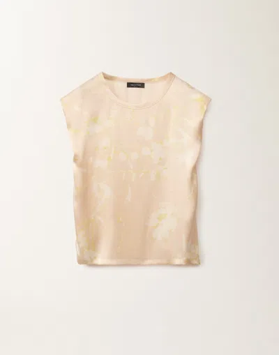 Fabiana Filippi Tilia-print Silk Top In Pink