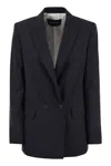 Fabiana Filippi Elegant Double-breasted Wool-blend Jacket In Blue