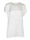 Fabiana Filippi Viscose Satin Top With Gathered Shoulder And Filo Diamante