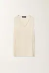 Fabiana Filippi Sleeveless Blouse With V-neckline And Monile Trim