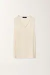 Fabiana Filippi Sleeveless Blouse With V-neckline And Monile Trim