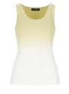 Fabiana Filippi Gradient Effet Ribbed Tank Top In Yellow