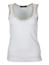 Fabiana Filippi Ribbed Tank Top With Scoop Neckline In White