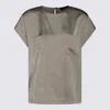 Fabiana Filippi Satin Top Sleeves Keyhole Back In Gray