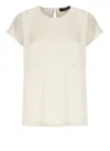 Fabiana Filippi Viscose Top With Round Neck And Button In White