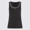 Fabiana Filippi Top Embellished Neckline Sleeveless Design Style In Blue