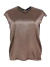 Fabiana Filippi Silk Blend Top In Brown