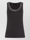 Fabiana Filippi Top Embellished Neckline Sleeveless Design Style In Black