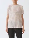 Fabiana Filippi Brushed-print Silk Crepe De Chine T-shirt In Neutral