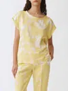 Fabiana Filippi Sleeveless Silk Top With Contrasting Color Pattern In Yellow