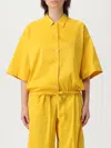 Fabiana Filippi Rhinestone-piped Cotton Blend Shirt With Drawstring Hem