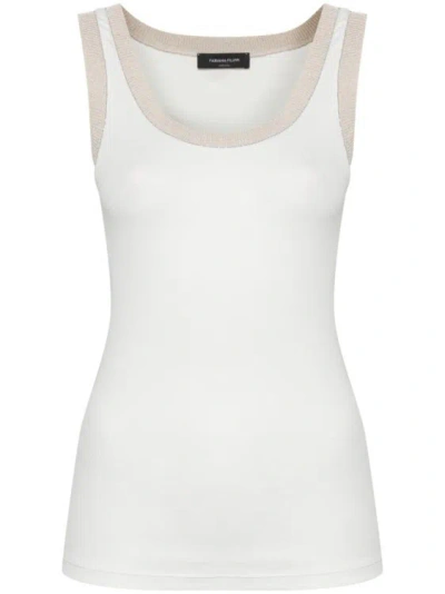 FABIANA FILIPPI TOP LUREX-TRIM WHITE