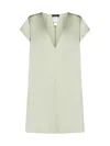 Fabiana Filippi V-neck Long Top In Mint Green