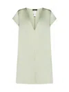 Fabiana Filippi V-neck Long Top In Mint Green