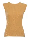 Fabiana Filippi Sleeveless Top With Paillettes In Orange