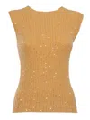 Fabiana Filippi Sleeveless Top With Paillettes In Orange