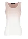 Fabiana Filippi Ribbed Jersey Tank With Unique Shaded Print In Pink
