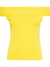 Fabiana Filippi Off-shoulder Fine-knit Top In Yellow