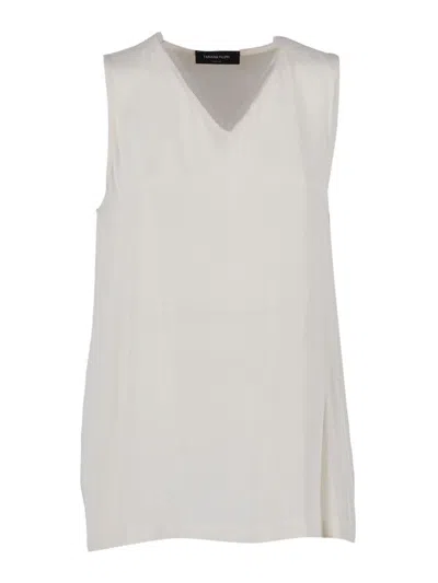 Enver Satin Front Back Top With Filo Diamante Detail In White from Fabiana Filippi