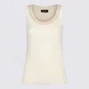 Fabiana Filippi Sleeveless Top Embellished Neckline Detail In White