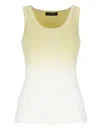 Fabiana Filippi Gradient Effet Ribbed Tank Top In Yellow