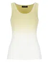 Fabiana Filippi Gradient Effet Ribbed Tank Top In Yellow