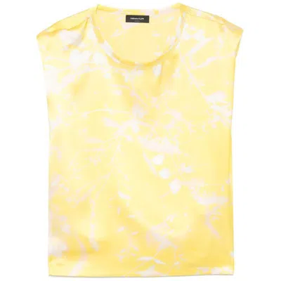 Fabiana Filippi Jasmine Leaf Print Boat Neck Top In Yellow