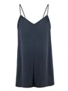 Fabiana Filippi Midnight Blue Satin Viscose Top In Blue