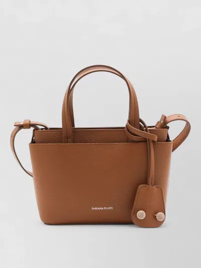 Fabiana Filippi Tote Bag Charms Detachable Strap Pebbled Handles In Black