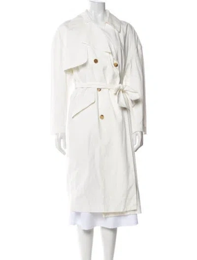 Pre-owned Fabiana Filippi Trench Coat In White