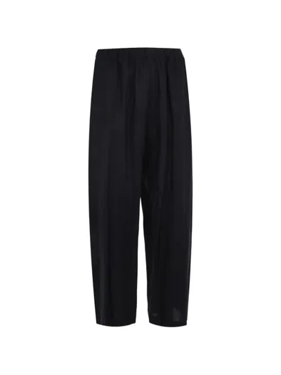 Fabiana Filippi Trevi Elasticated-waistband Linen Trousers In Blue