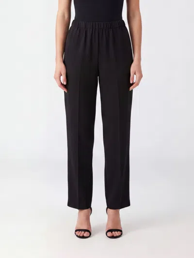 Fabiana Filippi Trevi Wool Blend Palazzo Trousers With High Elasticated Waist In Black
