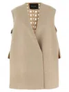 Fabiana Filippi Tricot Wool Vest Gilet Beige