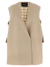 Fabiana Filippi Tricot Wool Vest Gilet Beige