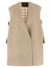 Fabiana Filippi Tricot Wool Vest Gilet Beige