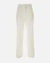 Fabiana Filippi White Linen Viscose Wide Trousers